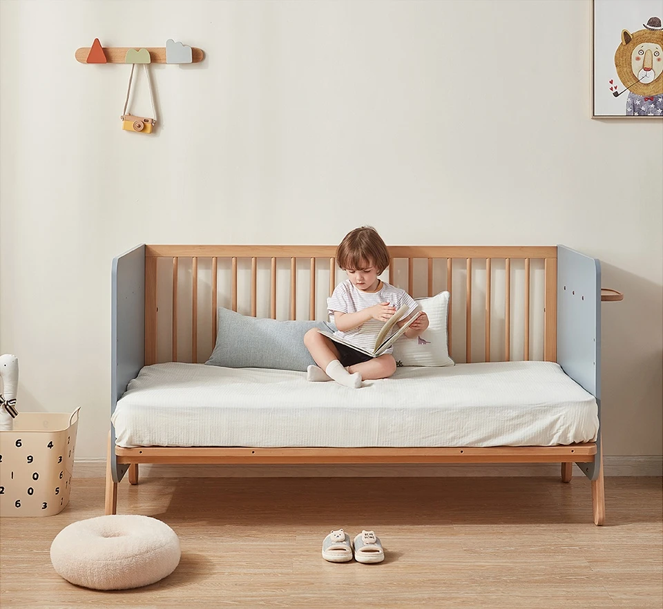 Convertible next to me crib transformed into a cozy wooden children sofa lounge for reading. Convertible next to me crib transformed into a cozy wooden children sofa lounge for reading.