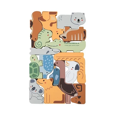 Houten dierenblokken speelgoed