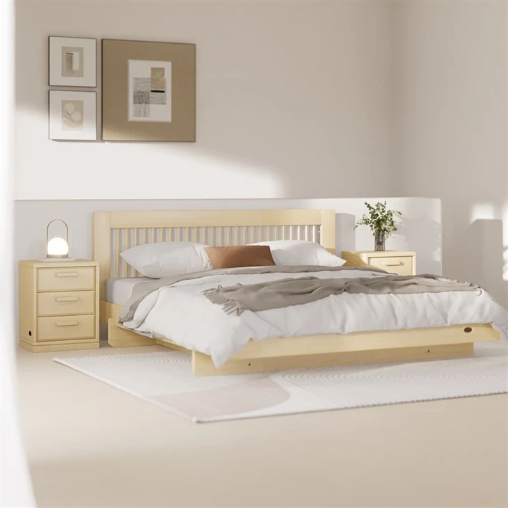 Massief houten kingsize bed